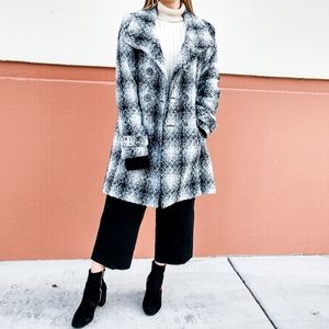 Buckle BKE Plaid Stud Pea Trench Coat Long L